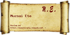 Muzsai Ete névjegykártya